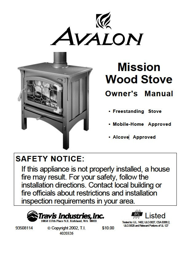 Avalon Mission User Manual - Wood_AvalonMission – WoodHeatStoves.com