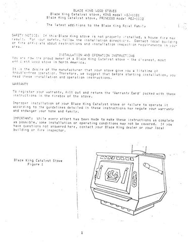 Blaze King KEJ-1101/PEJ-1002 User Manual - Wood_BKKEJ1101.PEJ1002