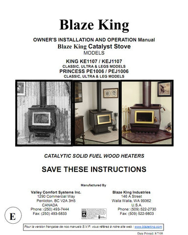 Blaze King Catalyst & Princess User Manual - Wood_BKCatandPrinceMan
