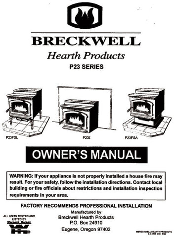 Breckwell P23 1999 User Manual - Pellet_bp23p1999