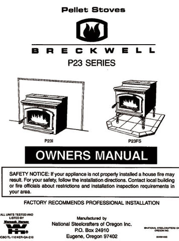 Breckwell P23 1997-1998 User Manual - Pellet_bp23p9798