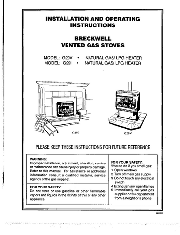 Breckwell G29V G29I 1998 User Manual - Gas_BreckwellG29V1998