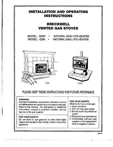 Breckwell G29V/G29I 1996 User Manual - Gas_BreckwellG29V/G29I 1996