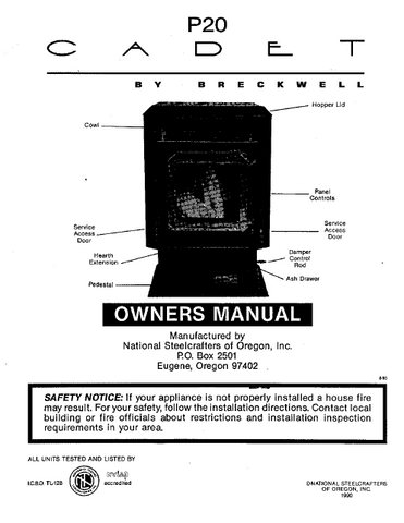 Breckwell 1990 P20 Cadet User's Manual - Pellet_BreckwellP20Cadet