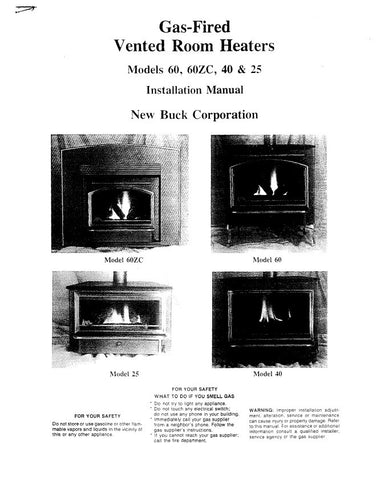 Buck Stove 60/60ZC/40/25 User Manual - Wood_Buck60-ZC-40