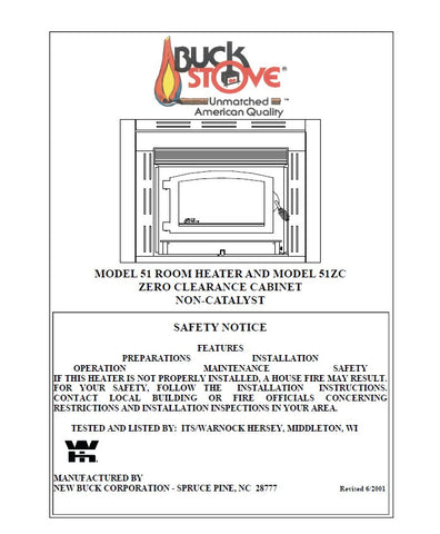Buck Stove 51 User Manual - Wood_BSM51