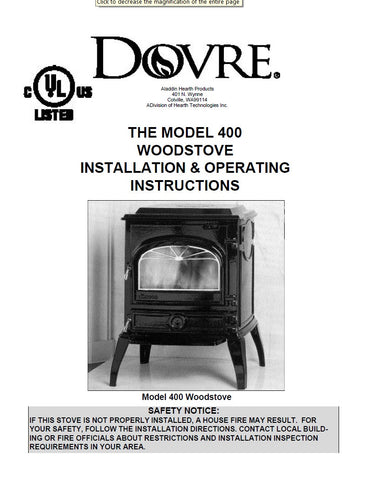 Dovre 400 User Manual - Wood_DM400WS