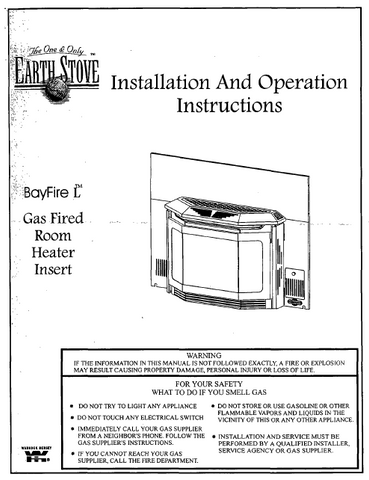 Earth Stove Bayfire L User Manual - Gas_ESBFL