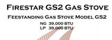 Country Firestar GS2 gas stove manual