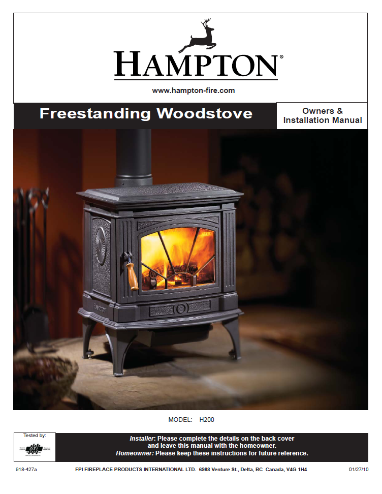 Hampton H200 User Manual - Wood_HH200WS – WoodHeatStoves.com