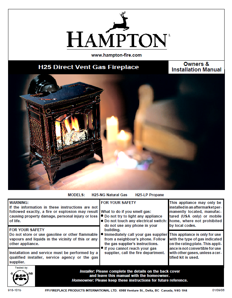 Hampton H25 DV User Manual - Gas_HH25DVFS – WoodHeatStoves.com