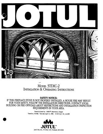 Jotul Model 3TDIC-2 User Manual - Wood_Jotul2tdic