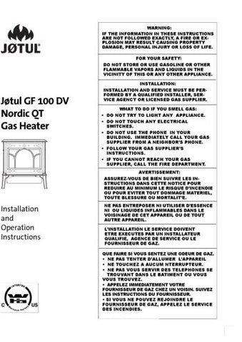 Jotul GF100 DV Nordic OT User Manual - Gas_Jotulgf100