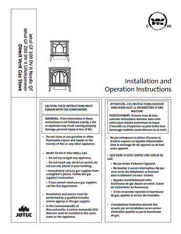 Jotul GF200 DV II Lillehammer User Manual - Gas_JGF200DVII