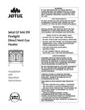 Jotul GF 600 DV Firelight User Manual - Gas_JGF600DV