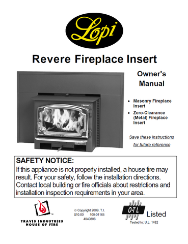 Lopi Revere Insert User Manual - Pellet_LRIPS