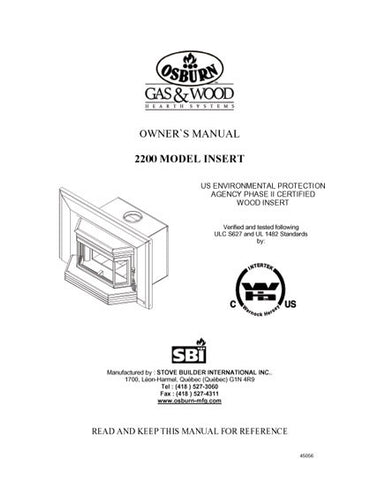 Osburn 2400 Insert User Manual - Wood_OS2400ins