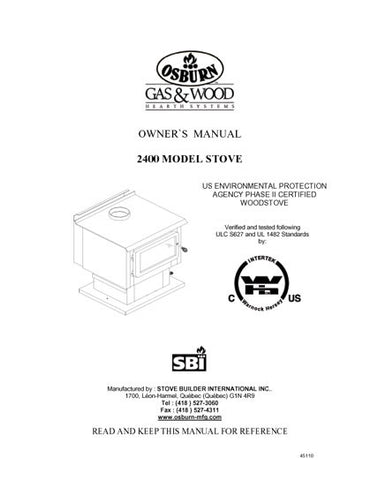 Osburn 2400 User Manual - Wood_OS2400