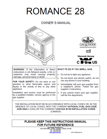 Osburn Romance 28 User Manual - Gas_OSRGS