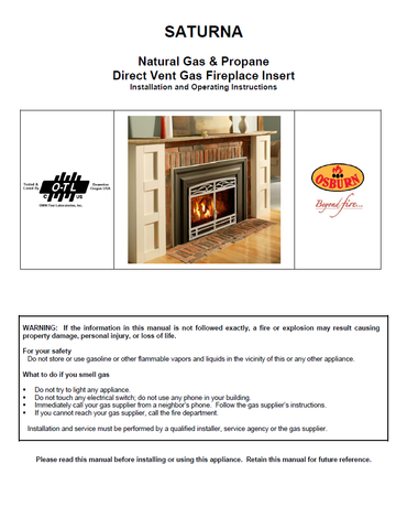 Osburn Saturna DV User Manual - Gas_OSSADV