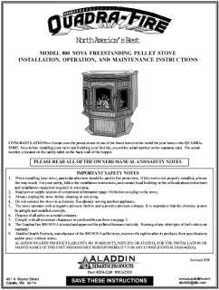 Quadrafire 800 Nova User Manual - Pellet_QF800