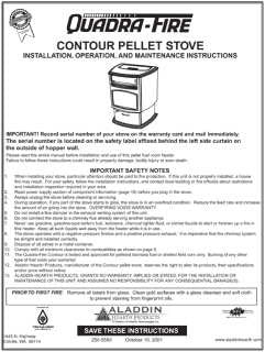 Quadrafire Contour User Manual - Pellet_QFContour
