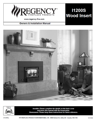 Regency I1200S User Manual - Wood_RGI1200S