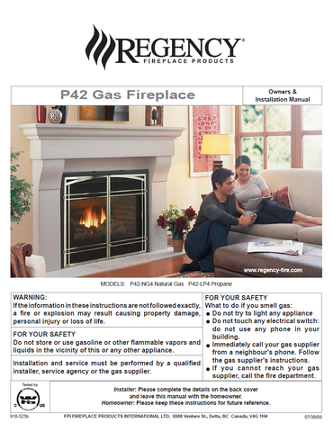 Regency P42 User Manual - Gas_RGP42