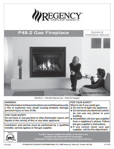 Regency P48-2 User Manual - Gas_RGP48-2