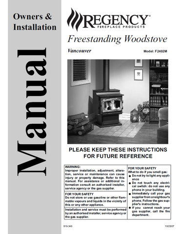 Regency Vancouver F2402M User Manual - Gas_RGF2402M