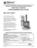 Regency U43 FS User Manual - Gas_RGU43FS