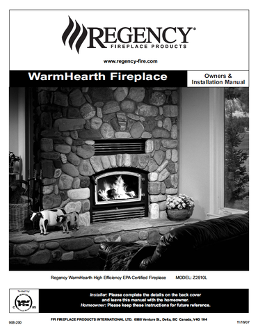 Regency Z2510L User Manual - Wood_RGZ2510L