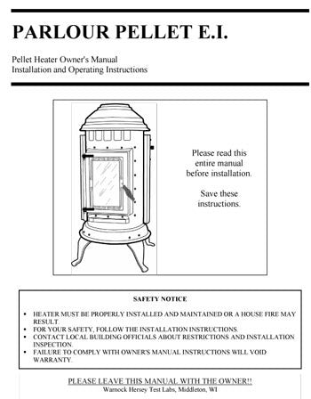 Thelin Parlour User Manual - Pellet_ThPar