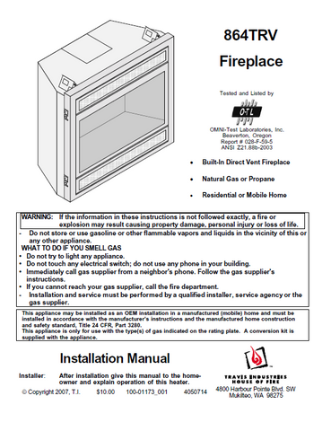 Travis 864TRV Insert Technical Manual - Gas_864TRVTech