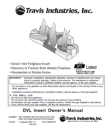 Travis DVL Insert User's Manual - Gas_Travis DVL- MAN