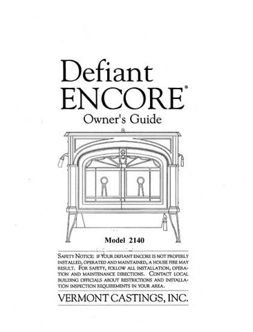 Vermont Castings Defiant 2140 User Manual - Wood_VCDE2140