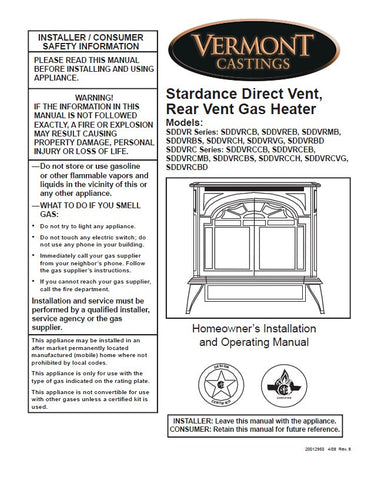 Vermont Castings Stardance DV User Manual -Pellet_SDDVR