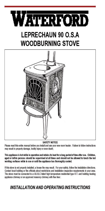 Waterford Leprechaun 90 User Manual - Wood_WFLep90 – WoodHeatStoves.com