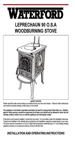 Waterford Leprechaun 90 User Manual - Wood_WFLep90