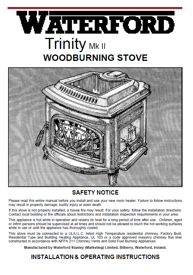 Waterford Trinity MKII User Manual - Wood_WFTMKII – WoodHeatStoves.com