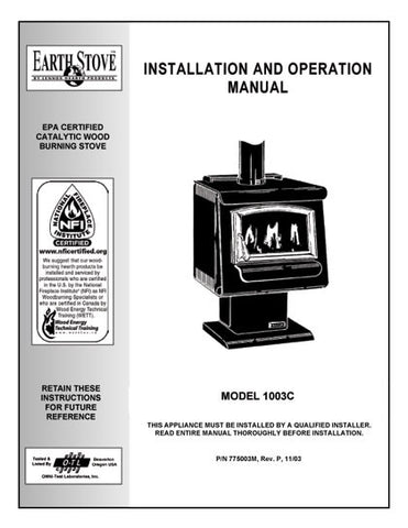 Earth Stove 1003C User Manual - Wood_es1003c