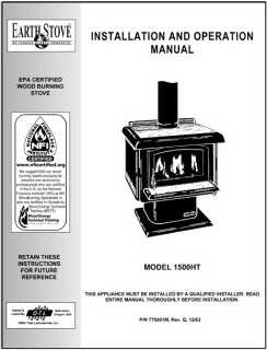 Earth Stove 1500HT User Manual - Wood_1500ht