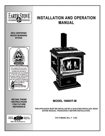 Earth Stove1900HT User Manual - Wood_bv1900ht