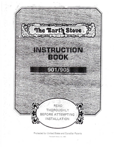 Earth Stove 901/905 User Manual - Wood_es901/905