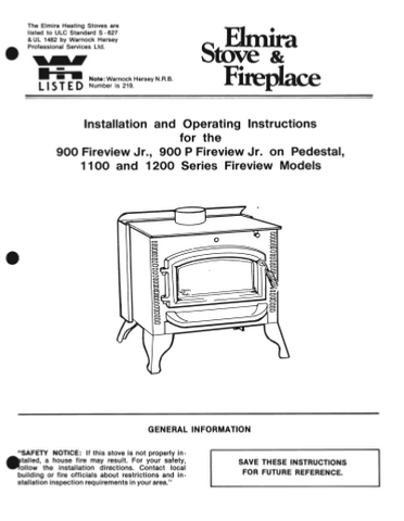 Elmira Fireview 900 1100 & 1200 Users Manual