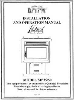 Earth Stove MP35/50 User Manual - Pellet_esmp3550m