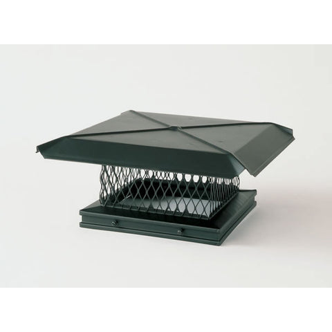 13" x 17" Gelco Black Single-flue Cap, 3/4" Mesh, 24-ga. Lid, 18_13409