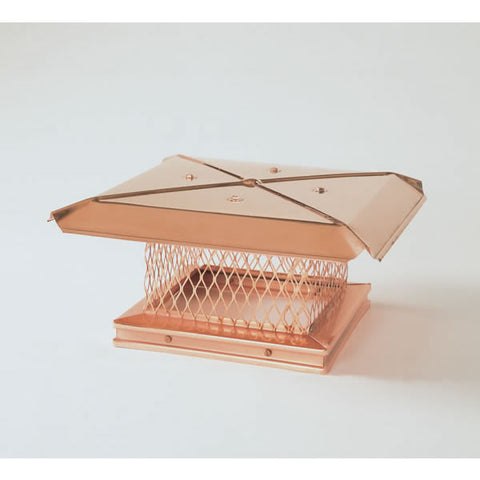 13" x 13" Gelco Copper Single-flue Cap, 18-ga, 8" High, 3/4" Mes_13607