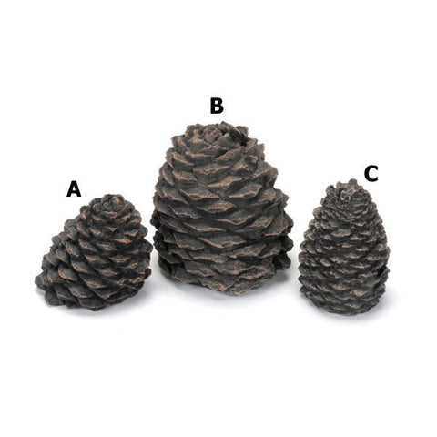 Hargrove Small Slanted Ceramic Pine Cone For Gas Logs, 3.5"h_48980