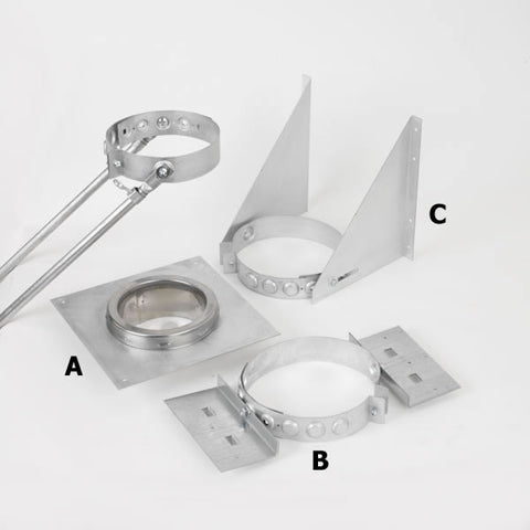 6" Secure Temp Anchor Plate, Galvalume With Stainless Collar_67647